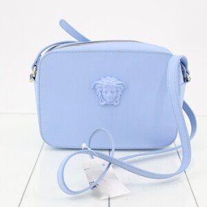 Versace Blue Leather Palazzo Medusa Camera Crossbody Bag